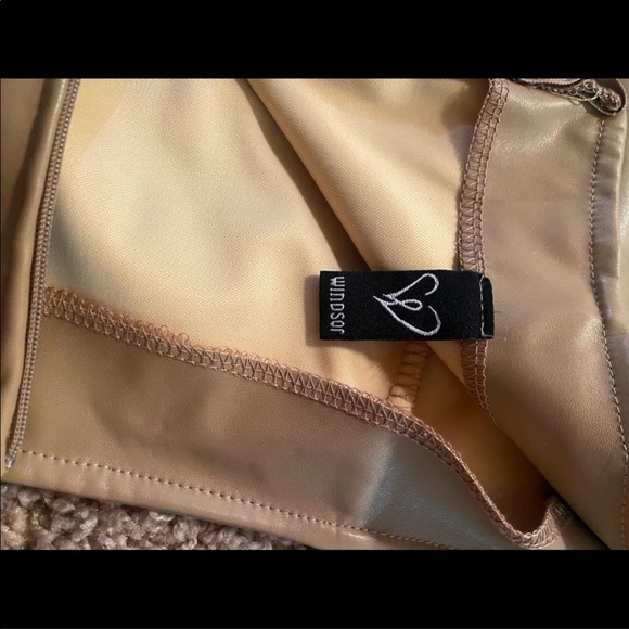Nude Pleather Skirt - Picture 2 of 4
